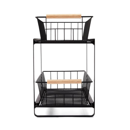 2 Tiered Drawers, Wire and Wood - Anko