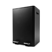 2 Compartment Matte Black Recycle Bin, 40L - Anko