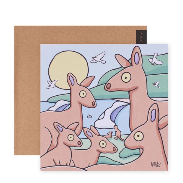 Hallmark x Brentos Gallery Blank Greeting Card - Kangaroos