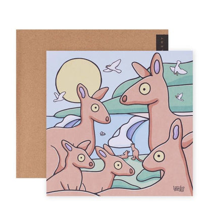 Hallmark x Brentos Gallery Blank Greeting Card - Kangaroos