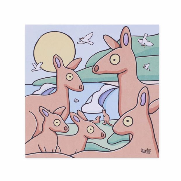 Hallmark x Brentos Gallery Blank Greeting Card - Kangaroos