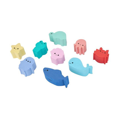9 Piece Floating Bath Animal Blocks - Anko