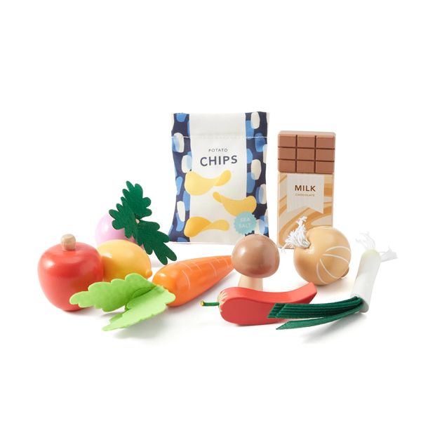 21 Piece Wooden Grocery Food Playset - Anko