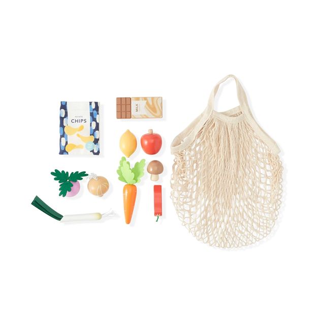 21 Piece Wooden Grocery Food Playset - Anko