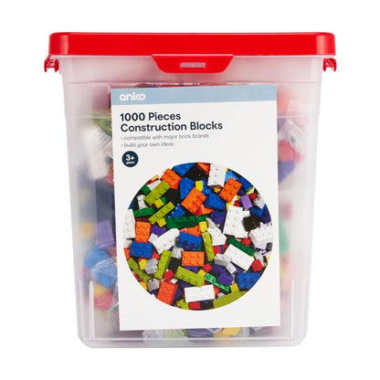 Construction Blocks Set, 1000 Piece - Anko