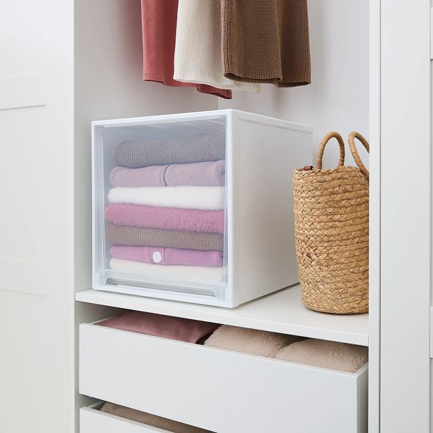 Modular Storage Drawer, Square Large White - Anko