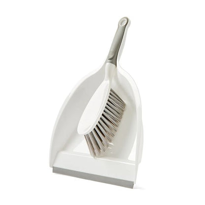 Dustpan and Brush, White and Grey - Anko