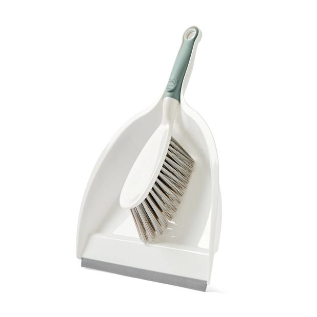 Dustpan and Brush, White and Grey - Anko