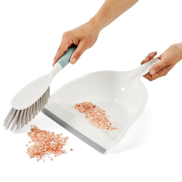 Dustpan and Brush, White and Grey - Anko