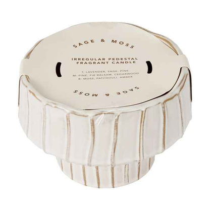 Sage and Moss Irregular Pedestal Fragrant Candle - Anko