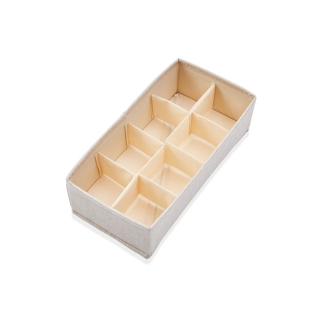Adjustable Drawer Organiser, Linen Look Beige - Anko