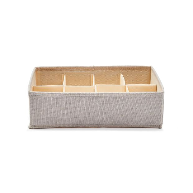 Adjustable Drawer Organiser, Linen Look Beige - Anko