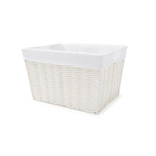 Rattan Look Basket with Liner, Medium, White - Anko