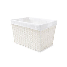 Rattan Look Basket with Liner, Large, White - Anko
