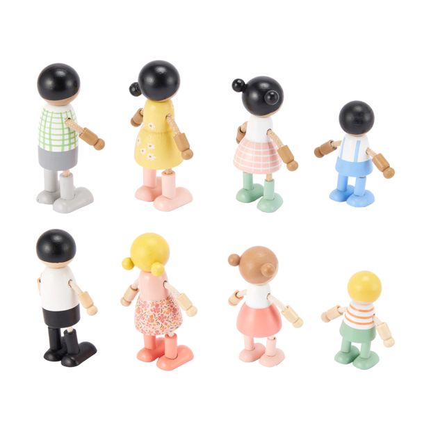 Wooden Family Set, 4 Piece, Assorted - Anko