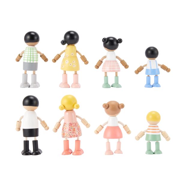 Wooden Family Set, 4 Piece, Assorted - Anko