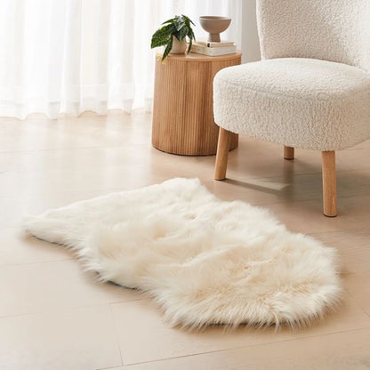 Cream Faux Fur Mat - Anko