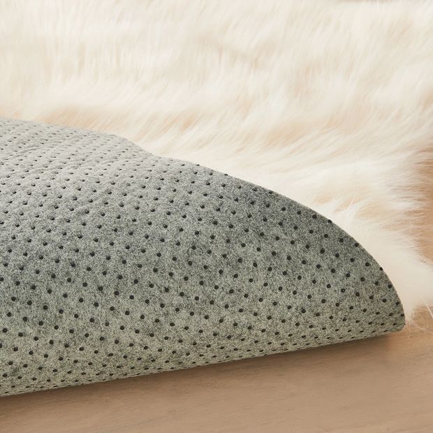 Cream Faux Fur Mat - Anko