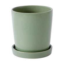 Plant Pot with Saucer, Green - Anko
