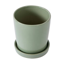 Plant Pot with Saucer, Green - Anko
