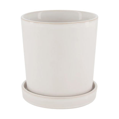Pot with Saucer, White - Anko