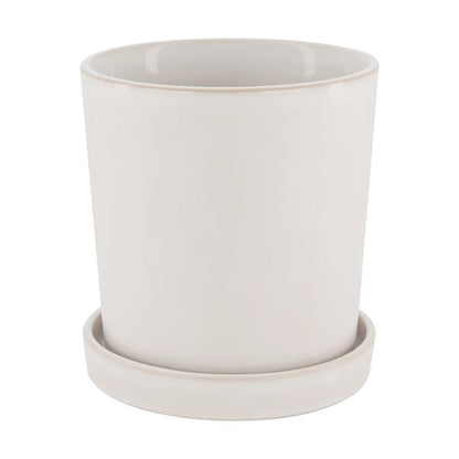 Pot with Saucer, White - Anko