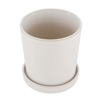 Pot with Saucer, White - Anko