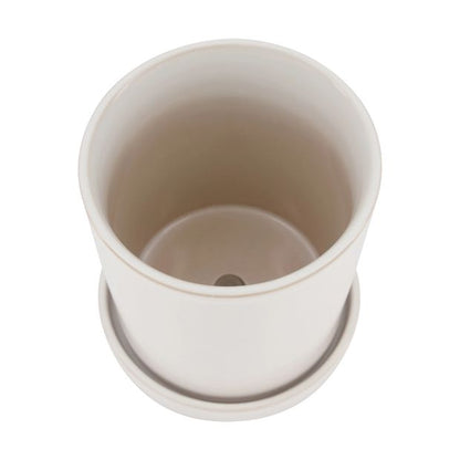 Pot with Saucer, White - Anko