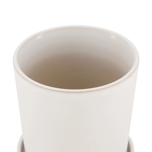 Pot with Saucer, White - Anko