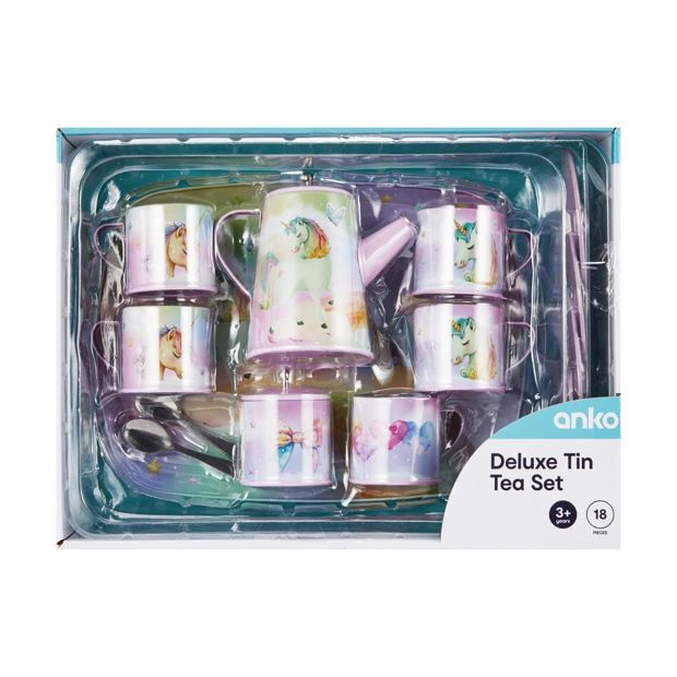 18 Piece Deluxe Tin Tea Playset - Anko