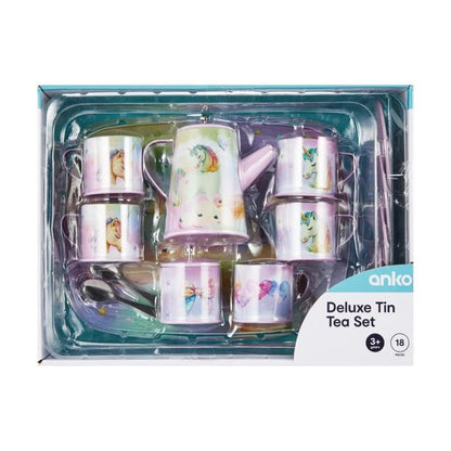 18 Piece Deluxe Tin Tea Playset - Anko