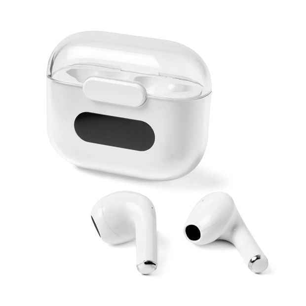 True Wireless Earphones With LED Display, White - Anko