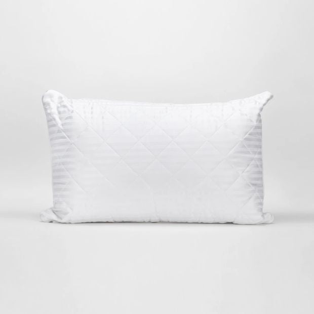 Luxury Quilted Pillow - High Profile, White