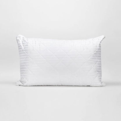 Luxury Quilted Pillow - High Profile, White