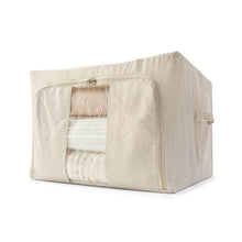 Linen Look Collapsible Box with Window, Large, Beige - Anko
