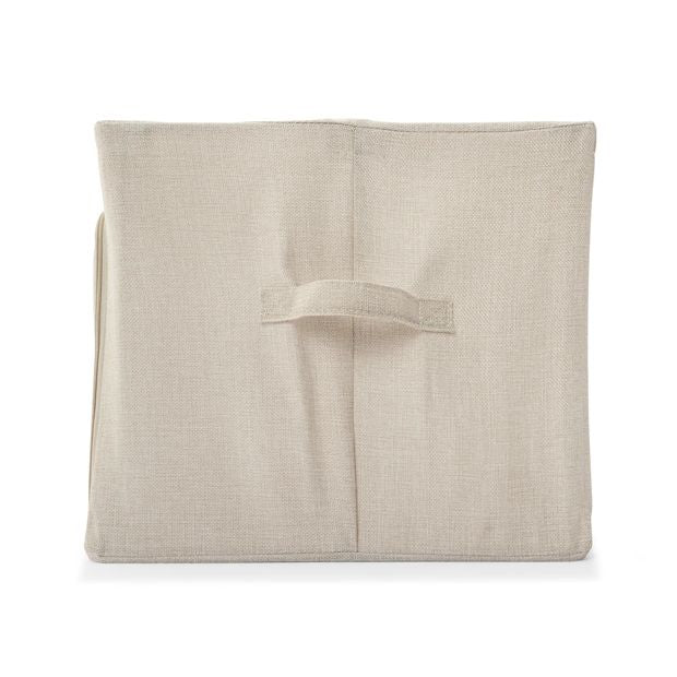 Linen Look Collapsible Box with Window, Large, Beige - Anko