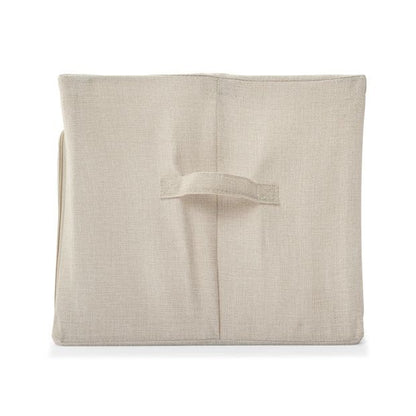Linen Look Collapsible Box with Window, Large, Beige - Anko