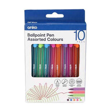 10 Pack Assorted Colours Ballpoint Pens - Anko