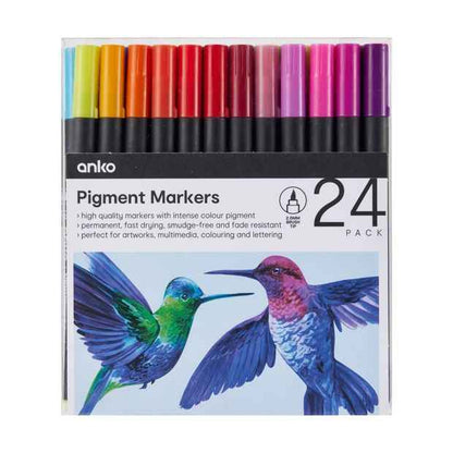24 Pack Pigment Markers - Anko