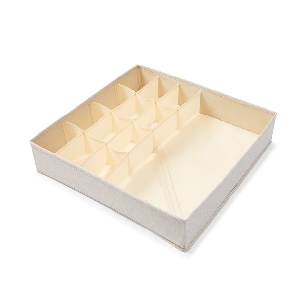 Linen Look Multi Grid Organiser, Beige - Anko