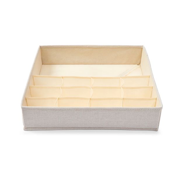 Linen Look Multi Grid Organiser, Beige - Anko