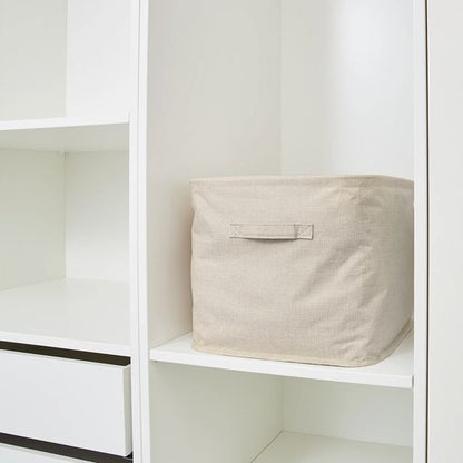 Linen Look Open Storage Box, Beige - Anko