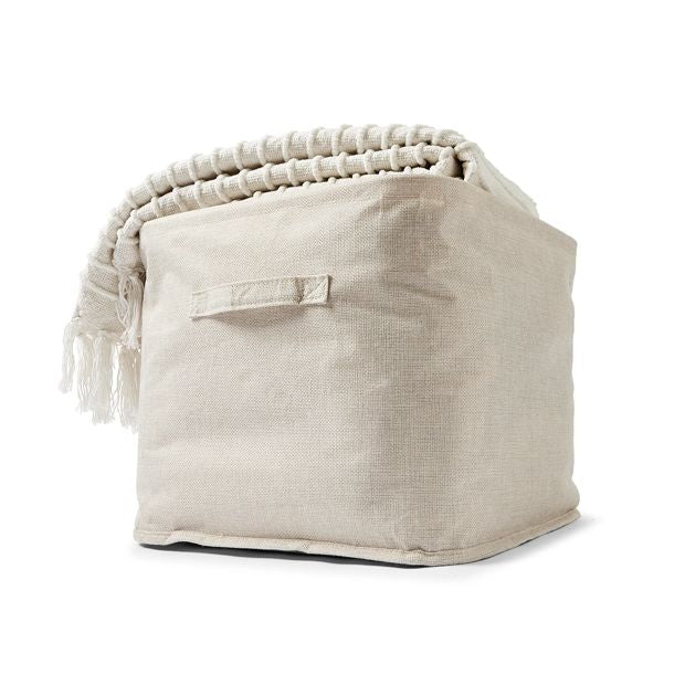 Linen Look Open Storage Box, Beige - Anko