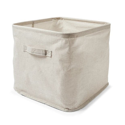 Linen Look Open Storage Box, Beige - Anko