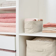 Linen Look Open Storage Box, Narrow, Beige - Anko