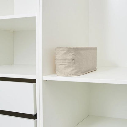 Linen Look Open Storage Box, Narrow, Beige - Anko