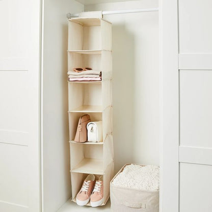 Hanging Organiser, 6 Shelf Linen Look  - Anko