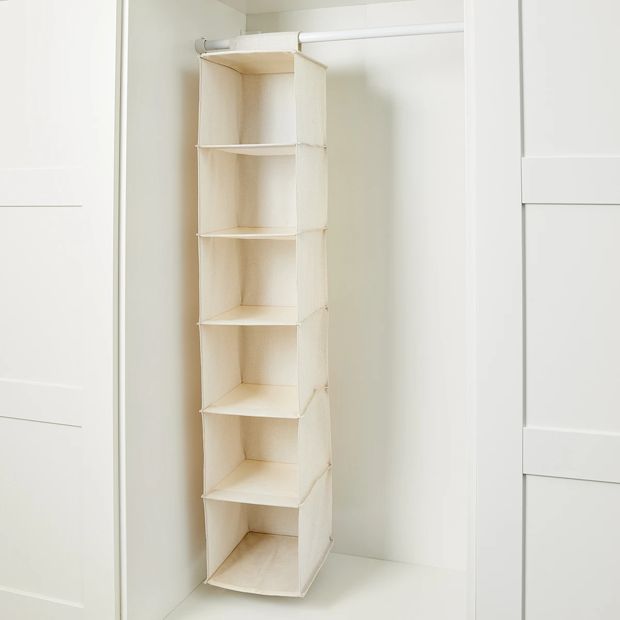 Hanging Organiser, 6 Shelf Linen Look  - Anko