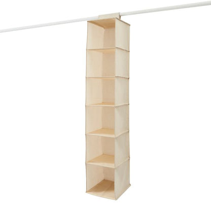 Hanging Organiser, 6 Shelf Linen Look  - Anko