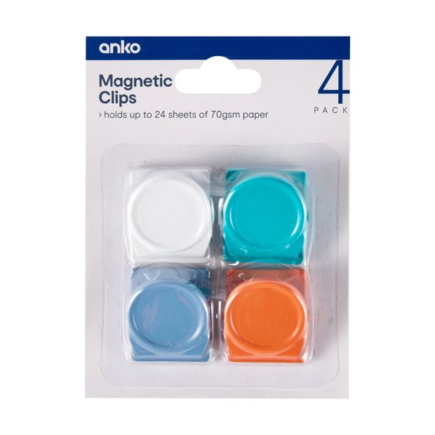 4 Pack Magnetic Clips - Anko